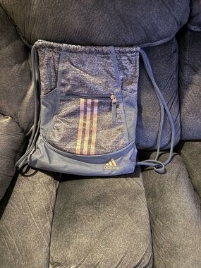 adidas gray with rose gold stripes - Drawstring Gym Sack